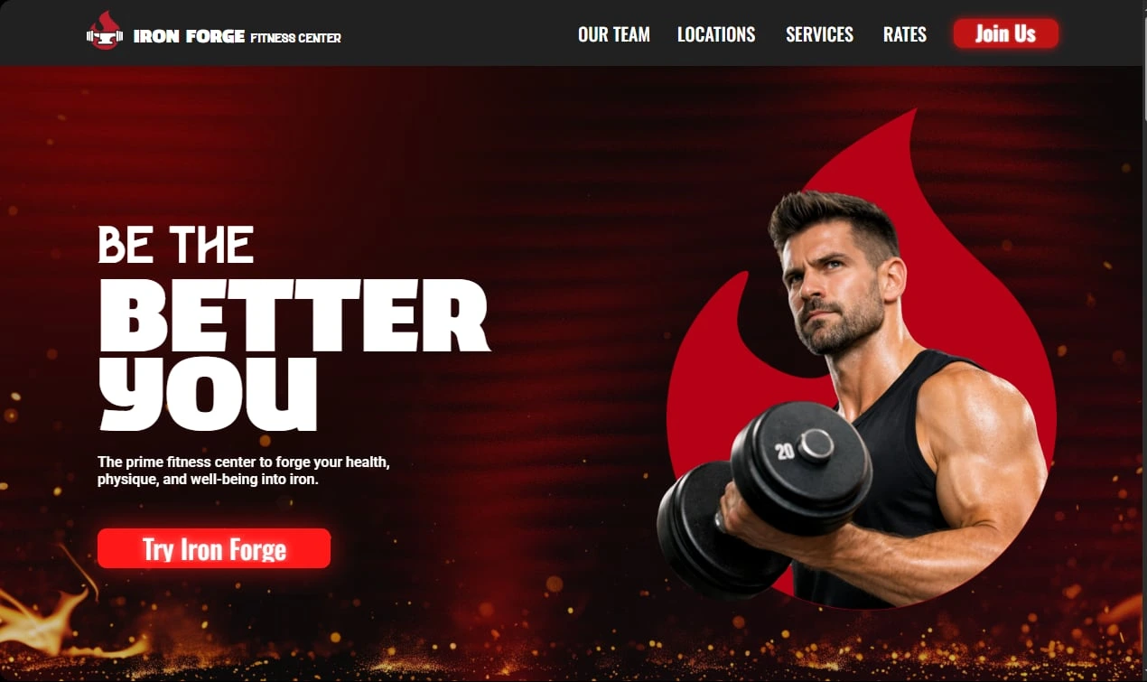 Preview of the Iron Forge gym website